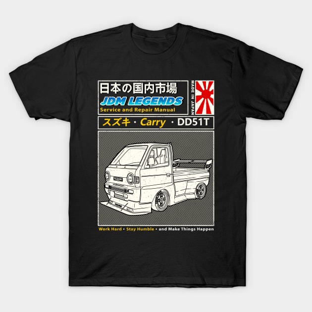 Suzuki Carry DD51T Minitruck Manual Book Cover T-Shirt by Guyvit